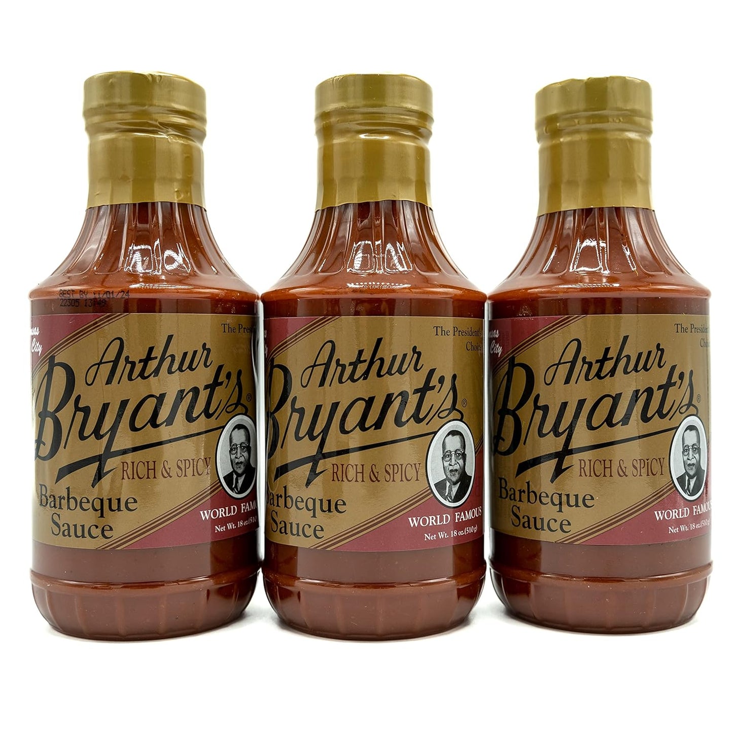 Arthur Bryants BBQ Sauce (Rich & Spicy) — BBQ Sauce Natural Rich and Spicy Flavor — Zesty & Bold Barbecue Flavor — Best BBQ Sauce for BBQ Lovers (18 Oz, Pack of 3)